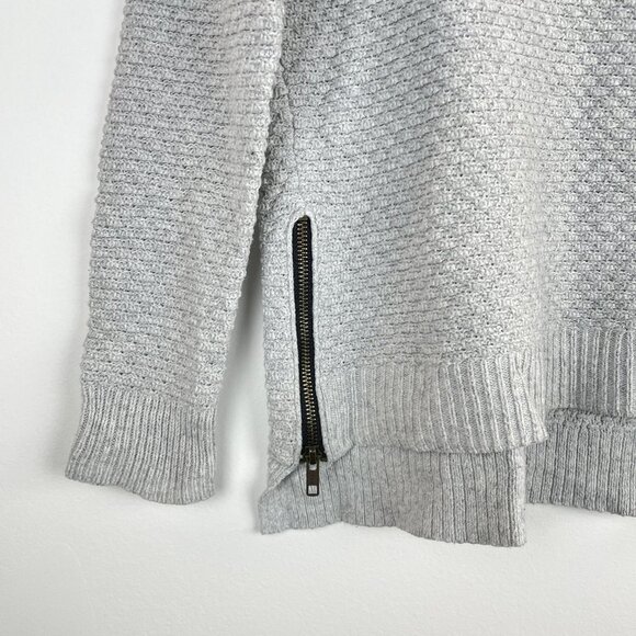 Madewell XS Landmark Textured Sweater Crewneck Side Zipper Pullover Gray - Picture 3 of 6